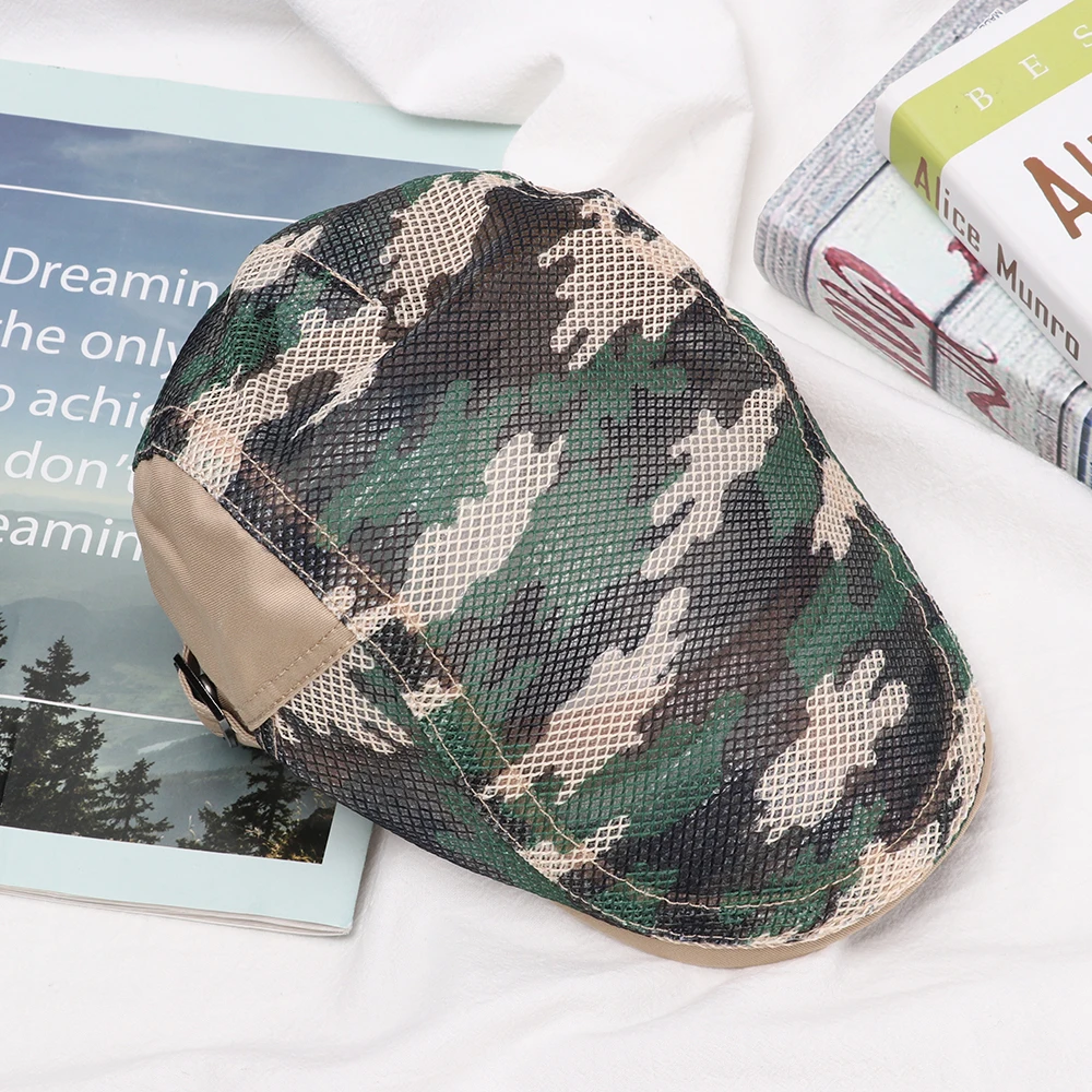 2019 HOT Summer Camouflage Beret Hats Net Yarn Breathable Mesh Caps Men Adjustable Sun Caps Casual Newsboy Style Gatsby Hats
2019 HOT Summer Camouflage Beret Hats Net Yarn Breathable Mesh Caps Men Adjustable Sun Caps Casual Newsboy Style Gatsby Hats