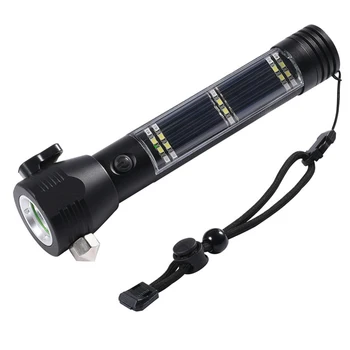 Multi-function USB Solar LED Flashlight Emergency Torch Lamp Rescue Alarm Strong Light Rechargeable Flashlight Repair Work Light
Multi-function USB Solar LED Flashlight Emergency Torch Lamp Rescue Alarm Strong Light Rechargeable Flashlight Repair Work Light