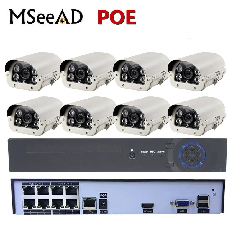 8CH 1080P 4MP HDMI POE NVR Kit CCTV Camera System 2MP Outdoor Security IP Camera P2P Video Surveillance System Set