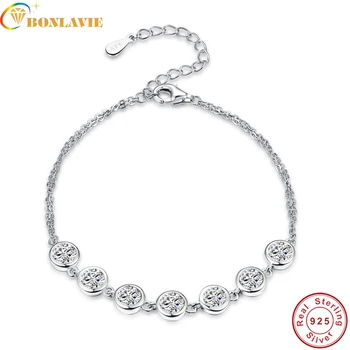 BONLAVIE Solid 925 Sterling Silver Link Bracelet for women Round Gemstone Fine Jewelry 7.99inch bracelets bangles with box
BONLAVIE Solid 925 Sterling Silver Link Bracelet for women Round Gemstone Fine Jewelry 7.99inch bracelets bangles with box