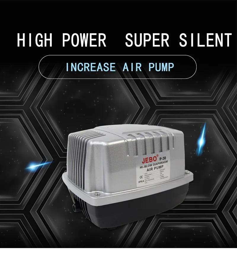 5 220~240V JEBO P30~P130 High Power Ultra Silent Oxygen Rinse Aquarium Air Pump