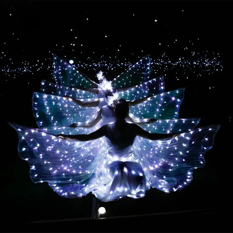 Belly Dance Led Isis Wings with Adjustable Sticks Accessories Stage Performance Props Shining White Led Wings 360 Degrees
Belly Dance Led Isis Wings with Adjustable Sticks Accessories Stage Performance Props Shining White Led Wings 360 Degrees