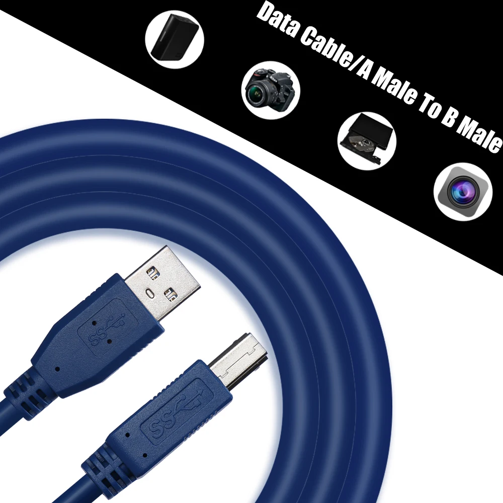USB 3.0 Printer Cable Type A Male To B Male Super Speed Sync Data Cord For HDD Digital Camera Webcam HP Canon Epson Printer
USB 3.0 Printer Cable Type A Male To B Male Super Speed Sync Data Cord For HDD Digital Camera Webcam HP Canon Epson Printer