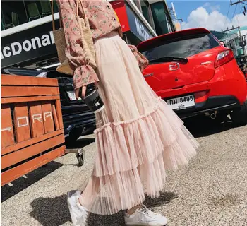 2018 autumn new fashion Lap top skirt sweet fresh pleated skirt mesh beach holiday long solid color A-Line skirt
2018 autumn new fashion Lap top skirt sweet fresh pleated skirt mesh beach holiday long solid color A-Line skirt