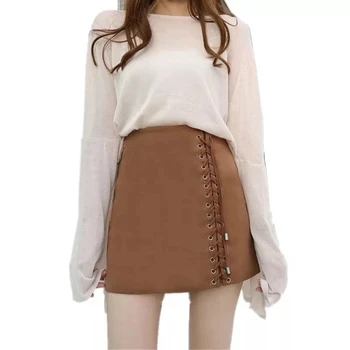 Lace Up Skirts Women Deer Velvet High Waist Bandage Skirt 2019 New Fashion Office Lady All Match A-line Mini Skirts Female
Lace Up Skirts Women Deer Velvet High Waist Bandage Skirt 2019 New Fashion Office Lady All Match A-line Mini Skirts Female