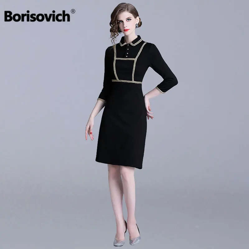 Borisovich Office Lady Elegant Pencil Dress New 2019 Spring Fashion Peter Pan Collar Knee-length Women Black Casual Dresses N538
Borisovich Office Lady Elegant Pencil Dress New 2019 Spring Fashion Peter Pan Collar Knee-length Women Black Casual Dresses N538