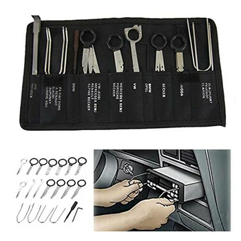 20pcs/Set Professional Car Radio Stereo CD Player Removal Install Key Tool Kit Hand-held Disassembly Tools with Black Cloth Bag
20pcs/Set Professional Car Radio Stereo CD Player Removal Install Key Tool Kit Hand-held Disassembly Tools with Black Cloth Bag