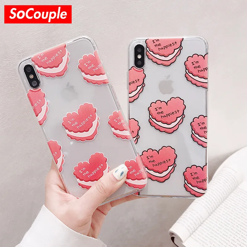 SoCouple INS Korea Love Heart Cake Phone Case For iphone Xs max XR X 6 6s 7 8 plus Cute Clear Soft TPU Silicone Case Back Cover
SoCouple INS Korea Love Heart Cake Phone Case For iphone Xs max XR X 6 6s 7 8 plus Cute Clear Soft TPU Silicone Case Back Cover