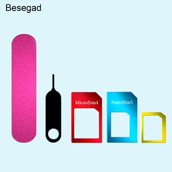 Besegad 5 in 1 Nano Micro Normal SIM Card Adapter Kit Converter w/ Polish Chip Eject Needle for iPhone X 8 7 Huawei Smart Phone
Besegad 5 in 1 Nano Micro Normal SIM Card Adapter Kit Converter w/ Polish Chip Eject Needle for iPhone X 8 7 Huawei Smart Phone