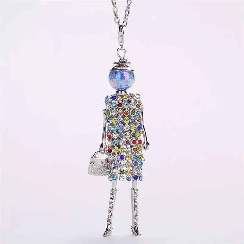 Full Rhinestone Dress Doll Pendant Necklace Women Long Link Chain Necklaces for Sweater Autumn Winter Handmade Fashion Jewelry
Full Rhinestone Dress Doll Pendant Necklace Women Long Link Chain Necklaces for Sweater Autumn Winter Handmade Fashion Jewelry