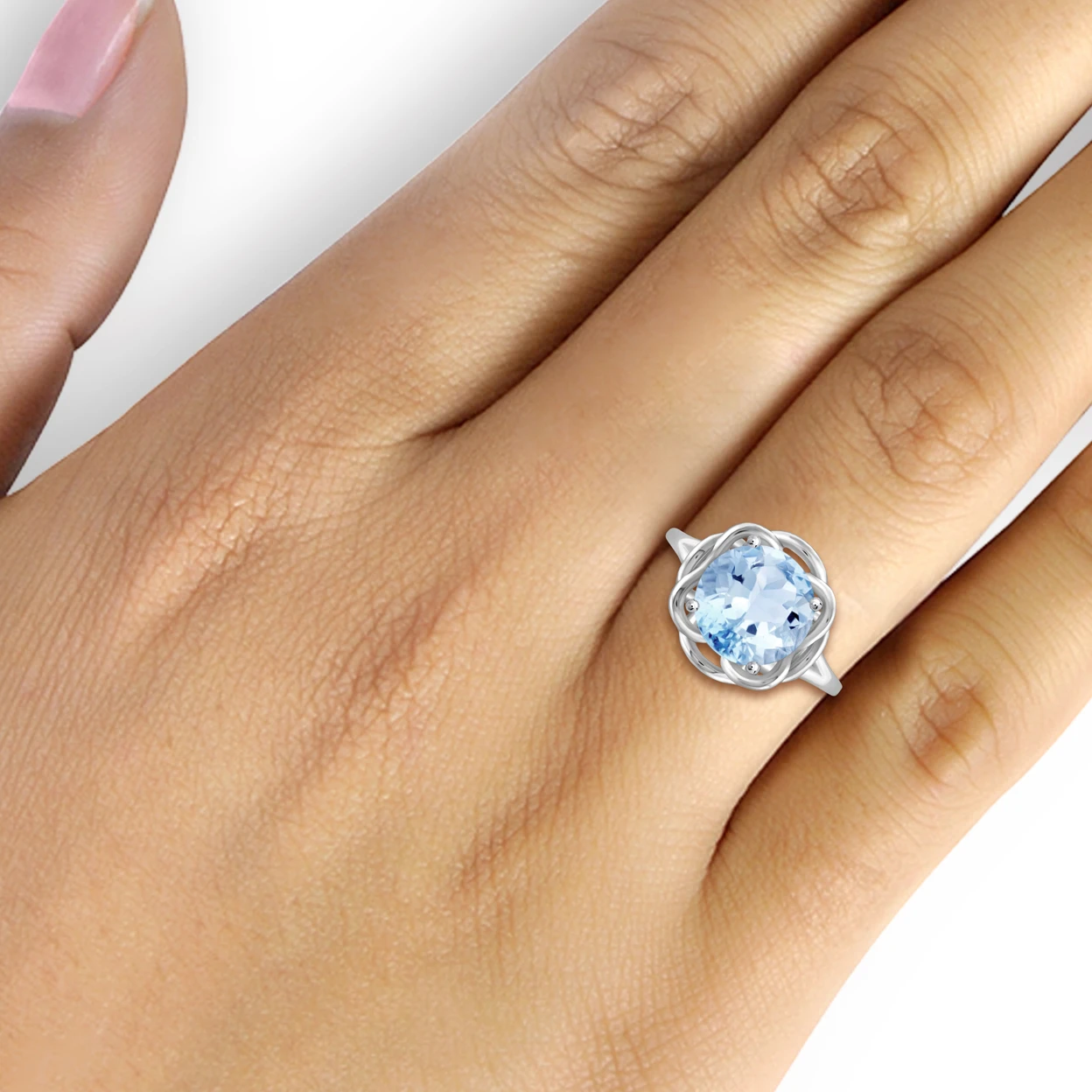 JewelonFire 4 1/4 Carat T.G.W. Sky Blue Topaz Sterling Silver Ring (2)