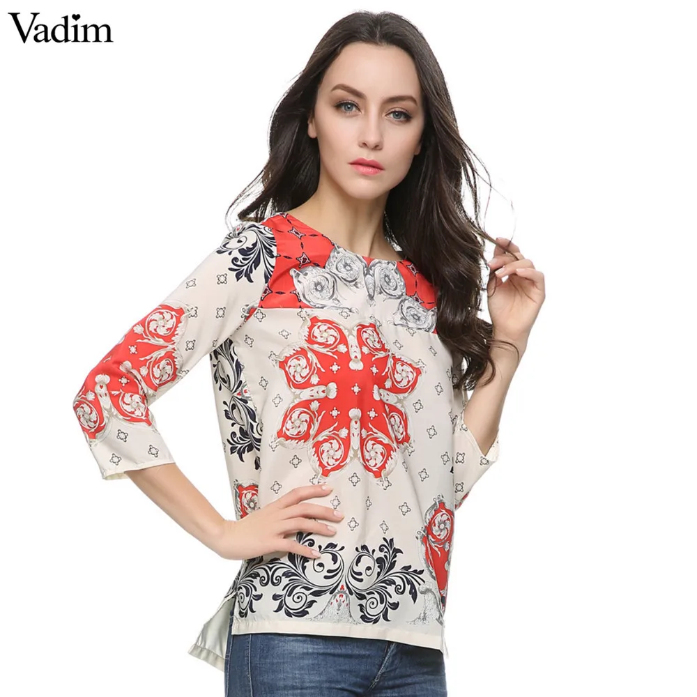 Women totem flower print chiffon blouse vintage Retro Tribal O neck three quarter sleeve shirts casual Blusas Femininas LT338
Women totem flower print chiffon blouse vintage Retro Tribal O neck three quarter sleeve shirts casual Blusas Femininas LT338