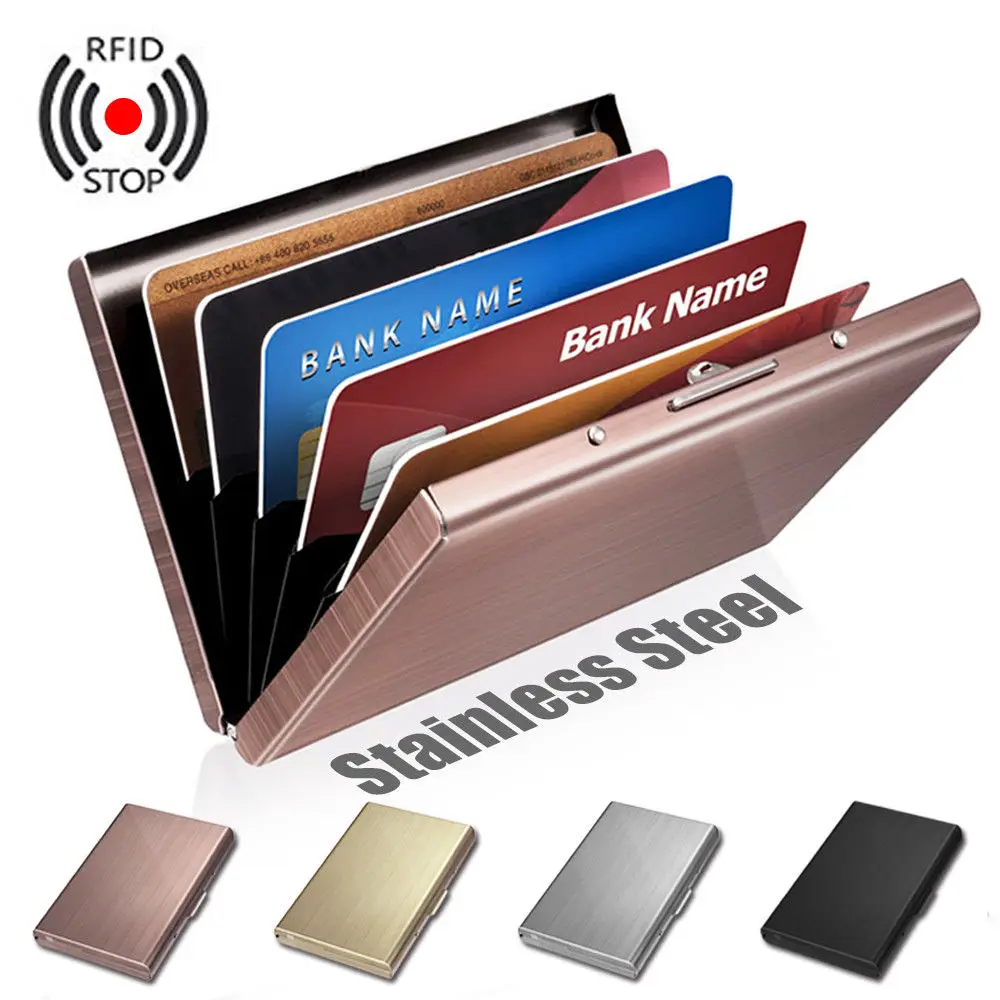 Anti-scan Stainless Steel Case Slim RFID Blocking Wallet ID Credit Card Holder Card Wallet Id Card Holder Business Card Holder
Anti-scan Stainless Steel Case Slim RFID Blocking Wallet ID Credit Card Holder Card Wallet Id Card Holder Business Card Holder
