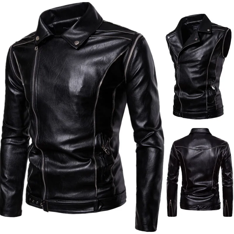 Detachable Sleeve Pu Leather Jacket Men 2018 New Zipper Motor Biker Mens Faux Leather Jackets and Coats Slim Fit Veste Homme
Detachable Sleeve Pu Leather Jacket Men 2018 New Zipper Motor Biker Mens Faux Leather Jackets and Coats Slim Fit Veste Homme