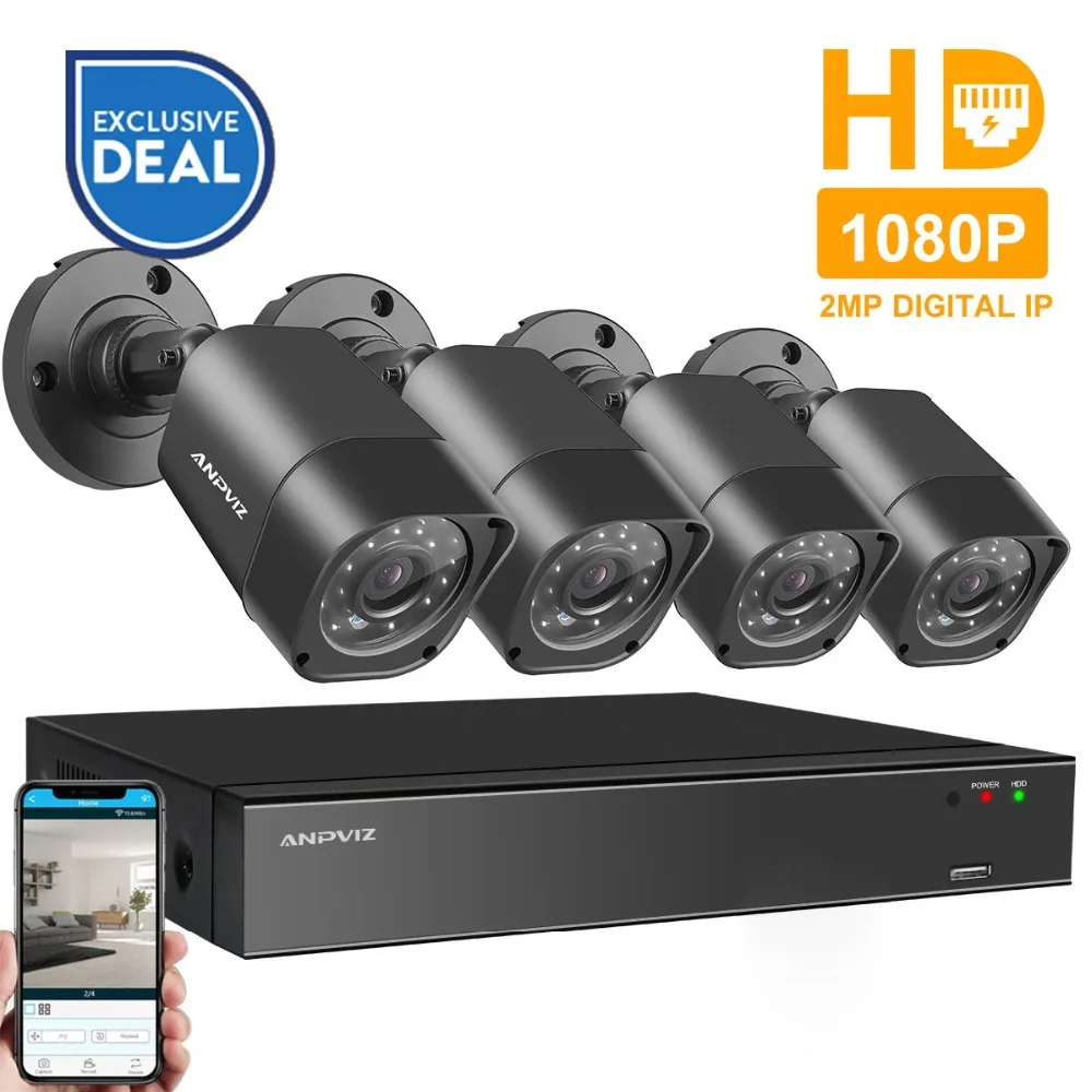 Anpviz H.265 4CH 1080P NVR Kit P2P 2MP Indoor Outdoor IR Night Vision Security Bullet IP Camera Video Surveillance CCTV System
Anpviz H.265 4CH 1080P NVR Kit P2P 2MP Indoor Outdoor IR Night Vision Security Bullet IP Camera Video Surveillance CCTV System
