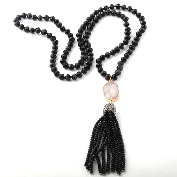 Fashion Bohemian Tribal Jewelry Glass Crystal Knotted White Druzy Link Glass Tassel Necklaces Women Ethnic Necklace
Fashion Bohemian Tribal Jewelry Glass Crystal Knotted White Druzy Link Glass Tassel Necklaces Women Ethnic Necklace