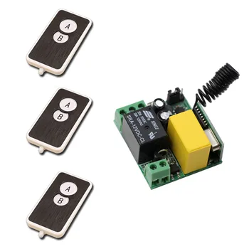 AC 220V 1CH RF Wireless Remote Control Switch System Relay Module Receiver & 3 Transmitter For LED Lamp Light Strips 315/433Mhz
AC 220V 1CH RF Wireless Remote Control Switch System Relay Module Receiver & 3 Transmitter For LED Lamp Light Strips 315/433Mhz