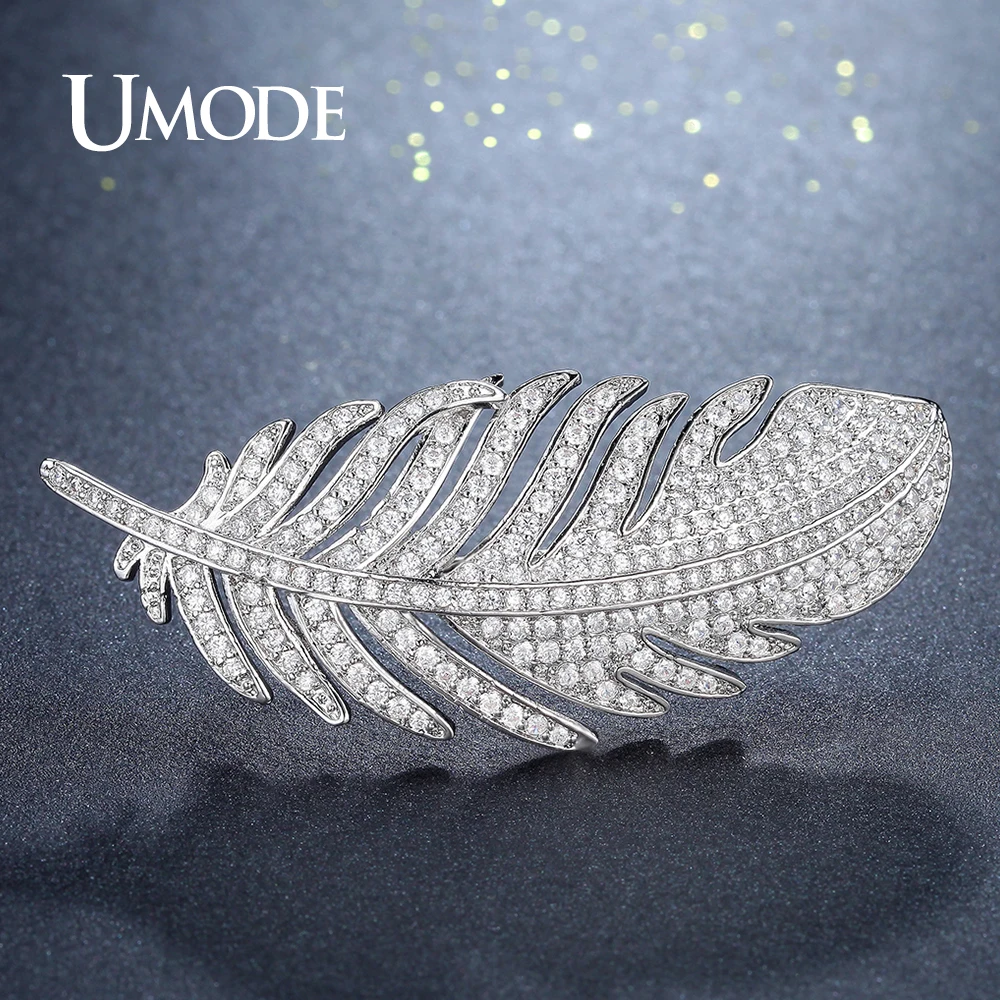 UMODE Brand New Fashion Feather Brooches for Women Silver Color Wedding Jewelry Large Austrian Crystal Leaf Brooch Pins AUX0002
UMODE Brand New Fashion Feather Brooches for Women Silver Color Wedding Jewelry Large Austrian Crystal Leaf Brooch Pins AUX0002