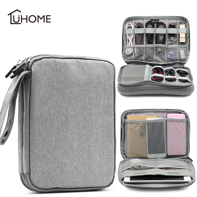 Large Capacity Double Layer Kit Data Cable U Disk Power Bank Travel Storage Bag Electronic Accessories Digital Organizer Case 
Large Capacity Double Layer Kit Data Cable U Disk Power Bank Travel Storage Bag Electronic Accessories Digital Organizer Case