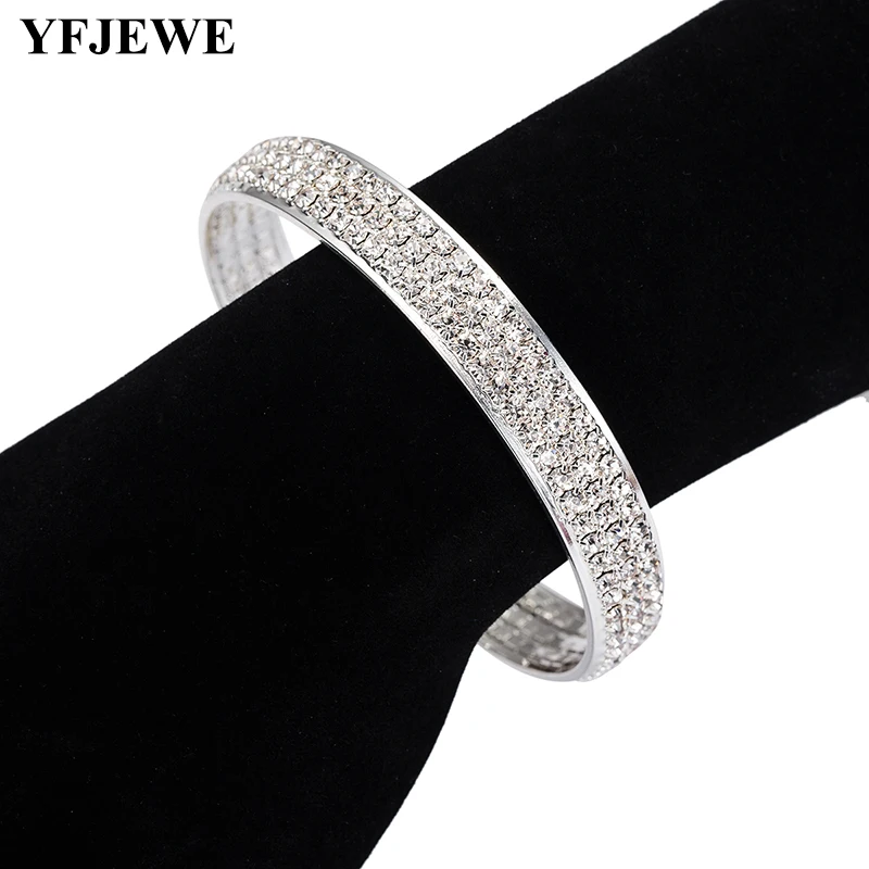 YFJEWE 3 Rows Elegant Rhinestone Crystal Wide Open Bangle Cuff Bracelet Bridal Wedding Jewelry Accessories for Women B209
YFJEWE 3 Rows Elegant Rhinestone Crystal Wide Open Bangle Cuff Bracelet Bridal Wedding Jewelry Accessories for Women B209