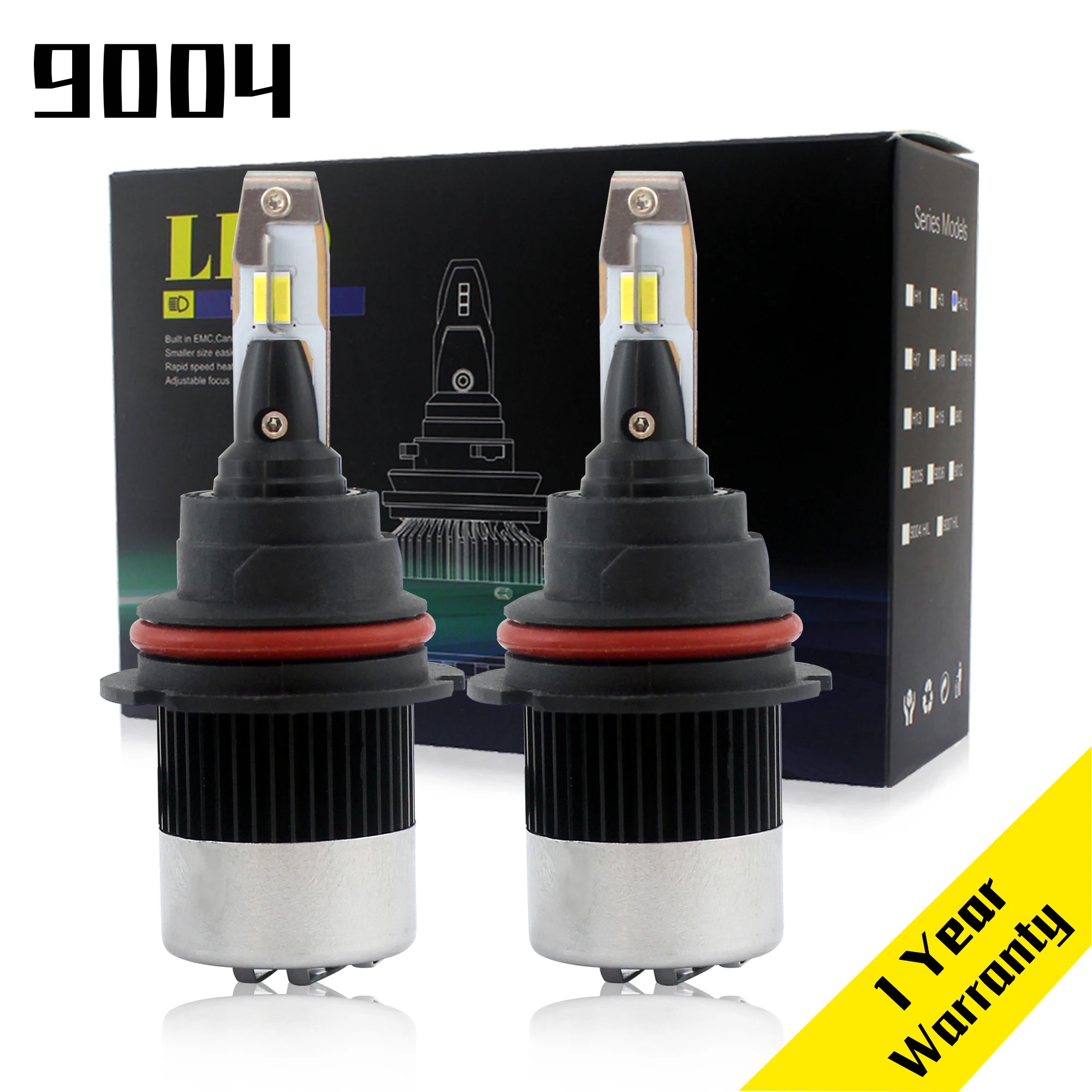 Raych Canbus EMC LED Headlight Bulbs 6000K All-in-One Conversion Kit 9004 9007 9003 9005 9006 H7 H1 H4 CSP Chips
Raych Canbus EMC LED Headlight Bulbs 6000K All-in-One Conversion Kit 9004 9007 9003 9005 9006 H7 H1 H4 CSP Chips