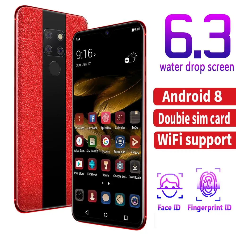 Luxury smartphone 6.3 inch water drop screen android mobile phone fingerprint face ID cell phone leather texture K Bluetooth 3.5
Luxury smartphone 6.3 inch water drop screen android mobile phone fingerprint face ID cell phone leather texture K Bluetooth 3.5