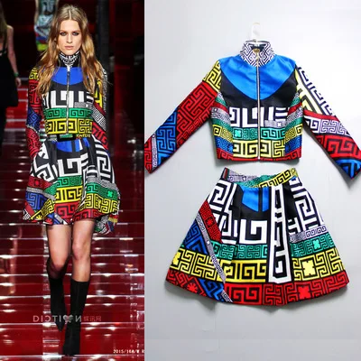 Sexy Spring Autumn Catwalk New Pattern Lattice Short Zipper Jacket+Fashion Short Skirt Two Piece Set Tracksuit Women Outfit 2019
Sexy Spring Autumn Catwalk New Pattern Lattice Short Zipper Jacket+Fashion Short Skirt Two Piece Set Tracksuit Women Outfit 2019