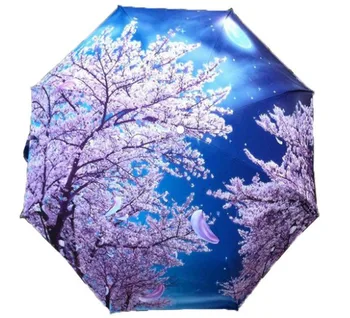Creative Oil Painting Arts Umbrella Blooming Blue Flowers Moon Beach Umbrella Rain Women Anti-UV Decorative Umbrella B13
Creative Oil Painting Arts Umbrella Blooming Blue Flowers Moon Beach Umbrella Rain Women Anti-UV Decorative Umbrella B13