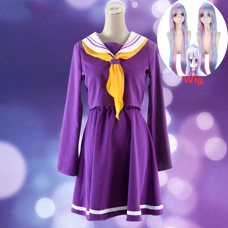 HOT! Japanese Anime NO GAME NO LIFE Cosplay Shiro Costume halloween women clothes carival Dress Wigs Sailor Suit School uniform
HOT! Japanese Anime NO GAME NO LIFE Cosplay Shiro Costume halloween women clothes carival Dress Wigs Sailor Suit School uniform