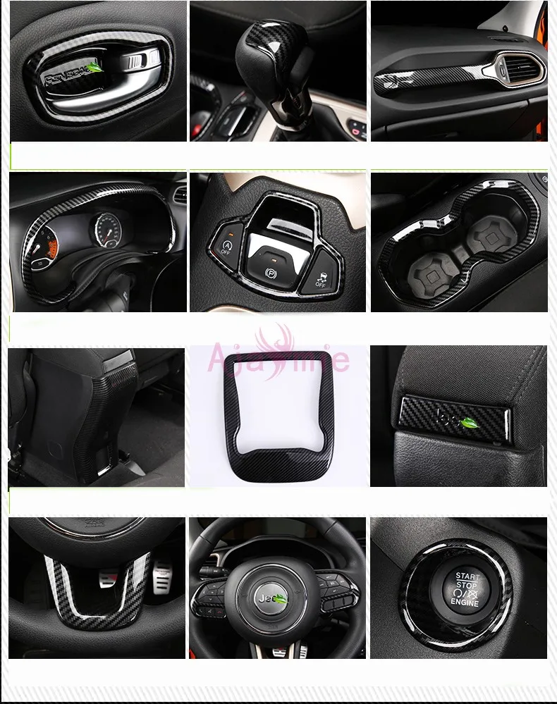 For Jeep Renegade 2016-2017 Interior Carbon Fiber Steering Wheel Reader lamp Gear Knob Cover Trim Chrome Car Styling Accessory
For Jeep Renegade 2016-2017 Interior Carbon Fiber Steering Wheel Reader lamp Gear Knob Cover Trim Chrome Car Styling Accessory