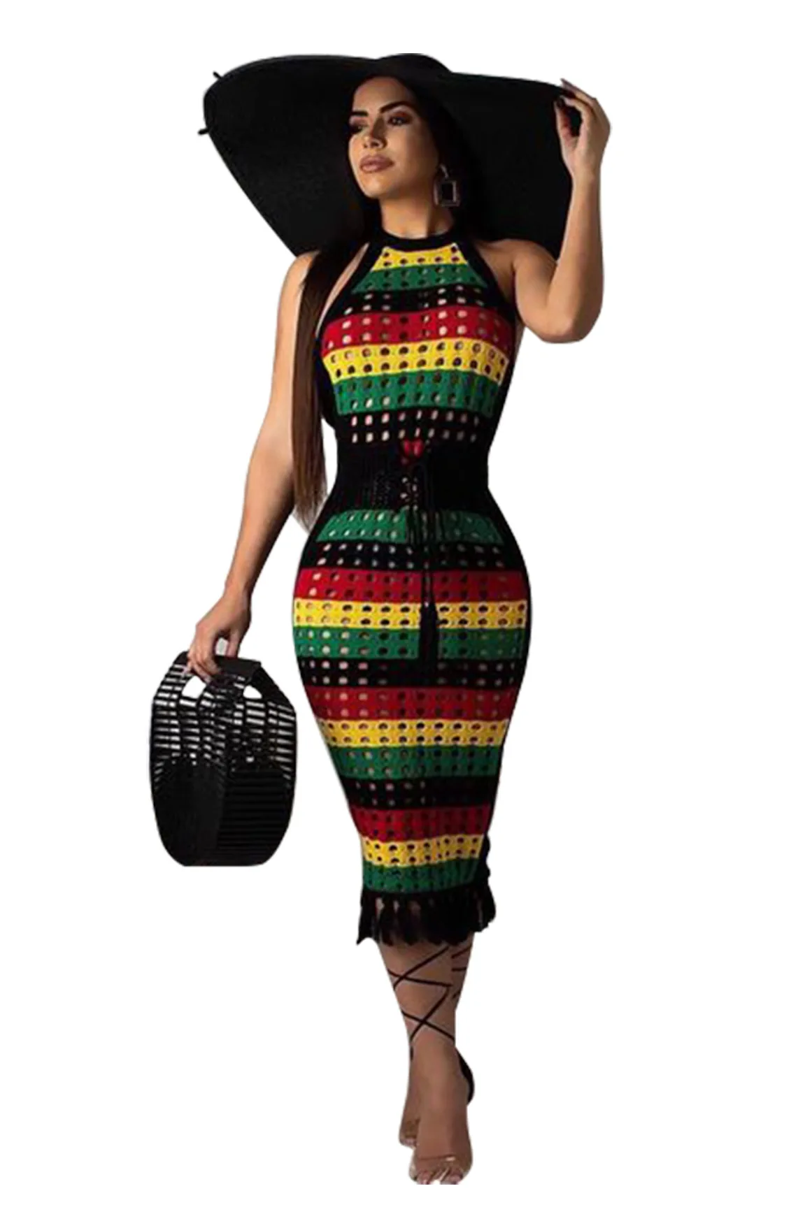 2019 new women dot hollow out colorful stripes sleeveless tassel hem dress midi beach summer bohemian dresses 3 color CY8101
2019 new women dot hollow out colorful stripes sleeveless tassel hem dress midi beach summer bohemian dresses 3 color CY8101