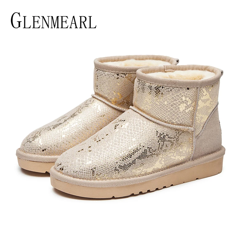 Genuine Leather Women Snow Boots Winter Shoes Warm Platform Slip On Ankle Boots Woman Casual Shoes Gold Black Ladies Winter Boot
Genuine Leather Women Snow Boots Winter Shoes Warm Platform Slip On Ankle Boots Woman Casual Shoes Gold Black Ladies Winter Boot