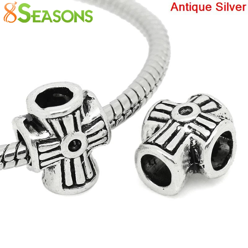 8SEASONS European Charm Beads Cross Antique Silver (Can Hold ss6 Rhinestone) 12mm x 10mm( 4/8"x 3/8"),Hole:4.5mm,50PCs (B28374)
8SEASONS European Charm Beads Cross Antique Silver (Can Hold ss6 Rhinestone) 12mm x 10mm( 4/8"x 3/8"),Hole:4.5mm,50PCs (B28374)