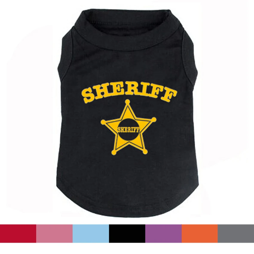 Free Shipping SHERIFF Printed Pet Puppy Clothes Shirts Tee Clothes T Shirts for Summer for Small Medium Large
Free Shipping SHERIFF Printed Pet Puppy Clothes Shirts Tee Clothes T Shirts for Summer for Small Medium Large