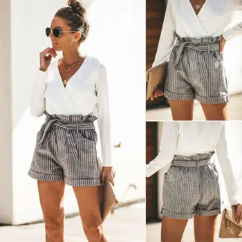 Women Summer Striped Shorts Trouser Beach Drawstring High Waist Casual Hot
Women Summer Striped Shorts Trouser Beach Drawstring High Waist Casual Hot