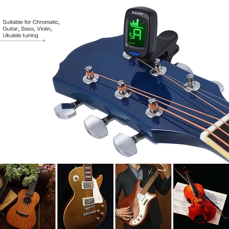 Swiff A9 Clip On Crown Tuner For Guitar Bass Ukulele Violin