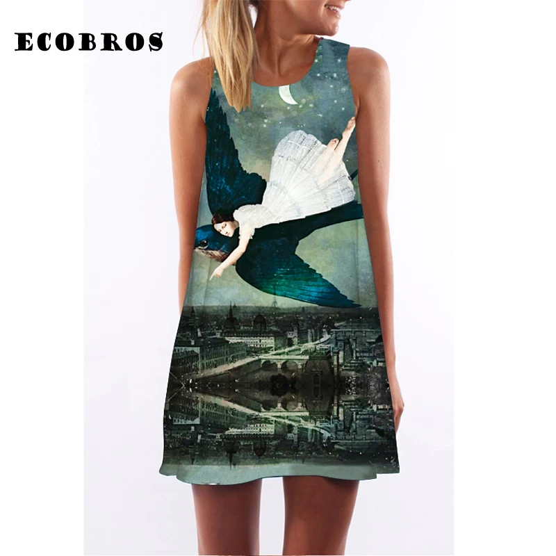 ECOBROS 2019 New Woman Summer Dress casual sleeveless Loose fly in the sky print mini dresses plus size woman clothing dress
ECOBROS 2019 New Woman Summer Dress casual sleeveless Loose fly in the sky print mini dresses plus size woman clothing dress