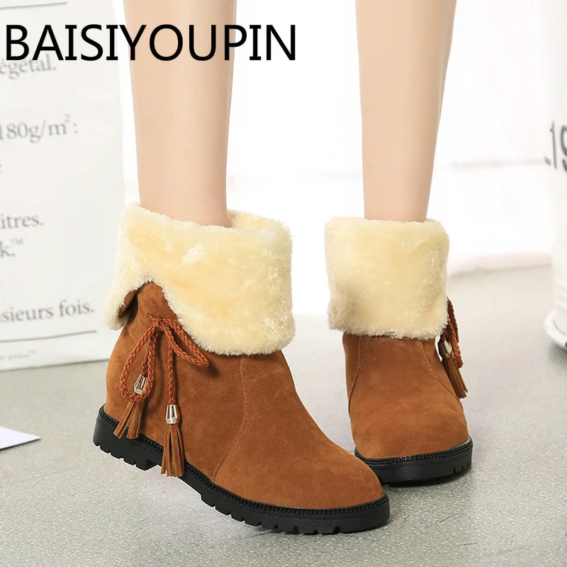 Fashion Winter Women Increased Short Ankle Boots Female Tassel Bow Martin Boots Snow Botas Footwear Warm Fur Plush Insole Boot
Fashion Winter Women Increased Short Ankle Boots Female Tassel Bow Martin Boots Snow Botas Footwear Warm Fur Plush Insole Boot