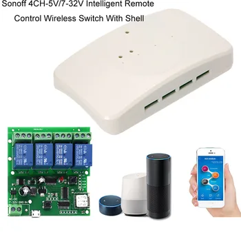 Wireless Switch Module Sonoff 4CH-5V/7-32V Intelligent Remote Control Wireless Switch With Shell For Google Home/Nest For IFTTT
Wireless Switch Module Sonoff 4CH-5V/7-32V Intelligent Remote Control Wireless Switch With Shell For Google Home/Nest For IFTTT