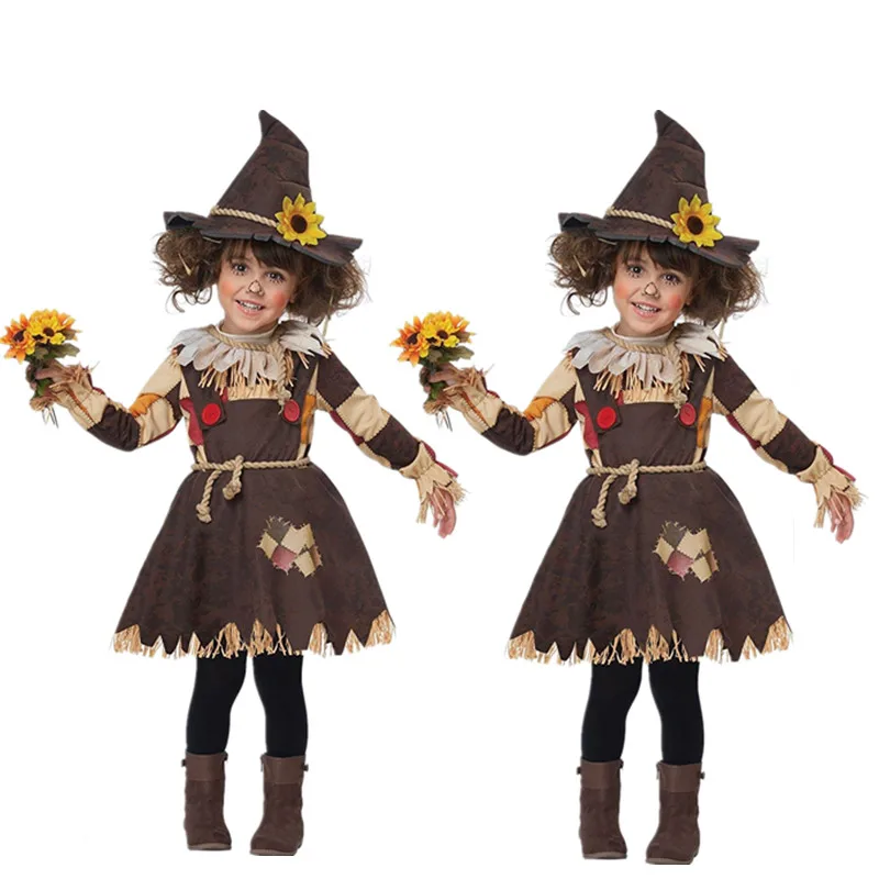 Children-Scarecrow Costumes With Hat Decoration Masquerade Outfits Clothes for Kids Girls Halloween Party Cosplay Dress
Children-Scarecrow Costumes With Hat Decoration Masquerade Outfits Clothes for Kids Girls Halloween Party Cosplay Dress
