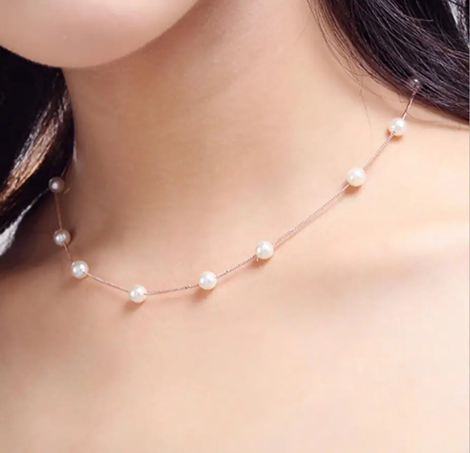 Silver Necklace 925 Sterling Silver Simple Chain Floating Pearl Necklace Charm Wedding Event Choker Necklace Fine Jewelry
Silver Necklace 925 Sterling Silver Simple Chain Floating Pearl Necklace Charm Wedding Event Choker Necklace Fine Jewelry