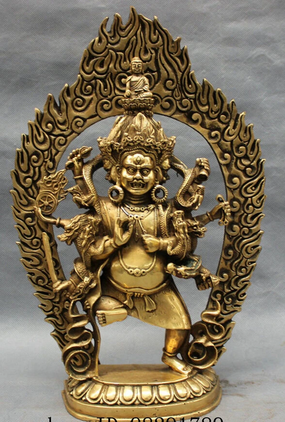 13" Tibet Brass Buddhism Dragon Head 8 Arms Dakini Mahakala Buddha STATUE fortune Statue copper wholesale Decoration real Brass
13" Tibet Brass Buddhism Dragon Head 8 Arms Dakini Mahakala Buddha STATUE fortune Statue copper wholesale Decoration real Brass