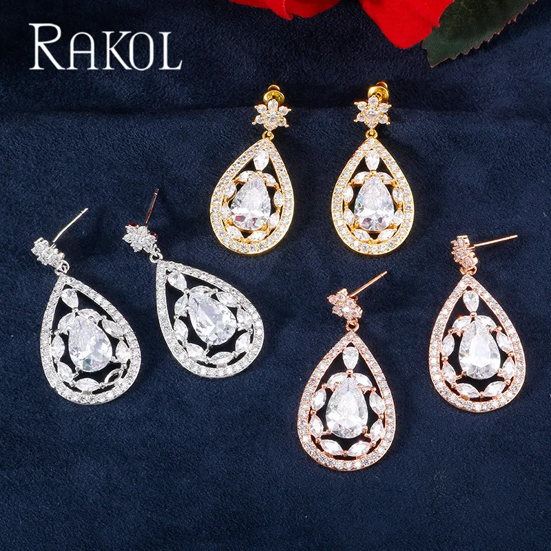 RAKOL New Fashion Ladies Large Water Drop Cubic Zircon Dangle Earrings Bride Party Wedding Dress Accessories RE26233
RAKOL New Fashion Ladies Large Water Drop Cubic Zircon Dangle Earrings Bride Party Wedding Dress Accessories RE26233
