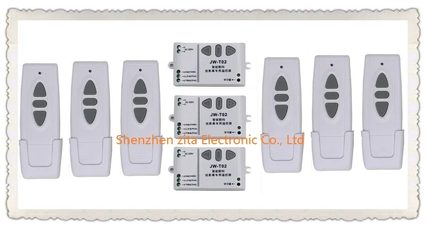 Ac 220 v intelligent digital RF wireless remote control switch system for projection screen 6*transmitter + 3* receiver
Ac 220 v intelligent digital RF wireless remote control switch system for projection screen 6*transmitter + 3* receiver