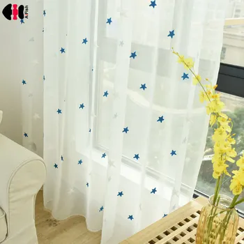 Blue Star Voile Curtains for Living Room Towel Embroidered Organza Elegant French Window Cortinado wp300D
Blue Star Voile Curtains for Living Room Towel Embroidered Organza Elegant French Window Cortinado wp300D