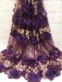 African Lace Fabric 2019 High Quality 3D Flower Embroidery Tulle Lace Fabric With Beads French Lace 5 Yards
African Lace Fabric 2019 High Quality 3D Flower Embroidery Tulle Lace Fabric With Beads French Lace 5 Yards