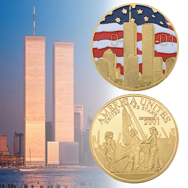 New York City 9/11 24K Gold Plated Coin U.S. September 11th United We Stand Challenge Coin With Round Plastic Box For Collection
New York City 9/11 24K Gold Plated Coin U.S. September 11th United We Stand Challenge Coin With Round Plastic Box For Collection