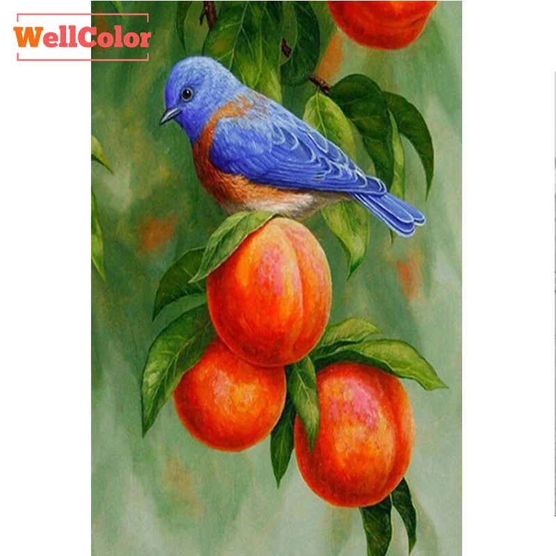 RUBOS Patterns Rhinestones bird on fruit peach 5d Diy Embroidery Diamond Painting needlework set 3D full cube round Mazayka 
RUBOS Patterns Rhinestones bird on fruit peach 5d Diy Embroidery Diamond Painting needlework set 3D full cube round Mazayka