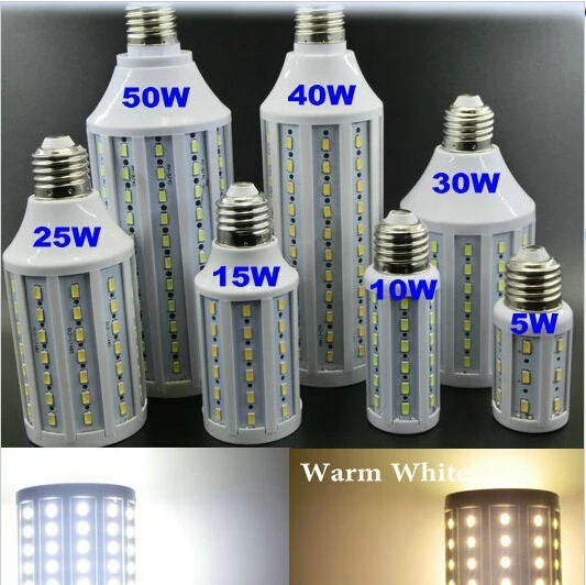 

AC220V AC110V E27 E14 5730 LED light 7W 12W 15W 25W 30W 40W 50W LED Corn lighting Bulb Led Lamp