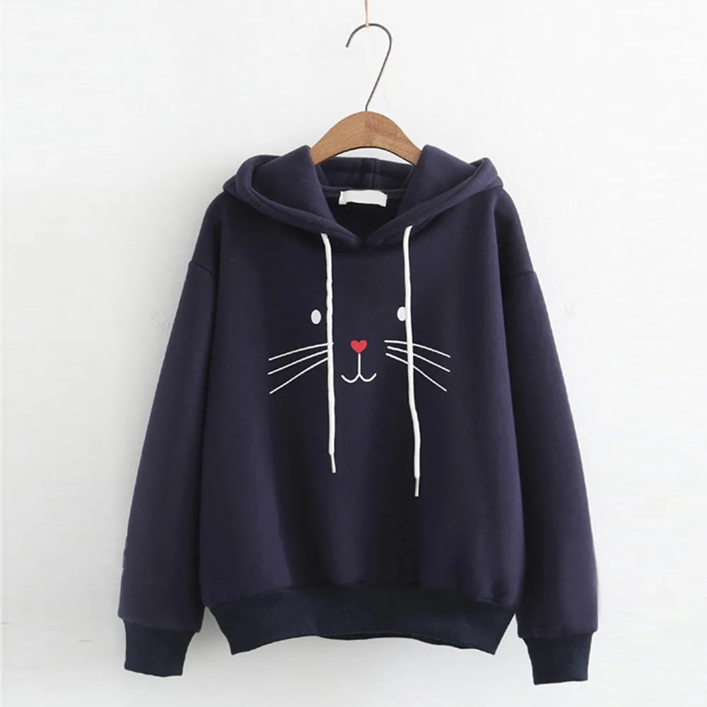 Casual Women Autumn Long Sleeve Hoodies Cat Printing Female Cat Hooded Sweatshirt Pullover Crop Tops Clothes moletom feminino
Casual Women Autumn Long Sleeve Hoodies Cat Printing Female Cat Hooded Sweatshirt Pullover Crop Tops Clothes moletom feminino